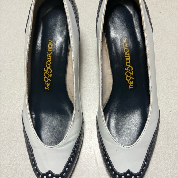 925 collection Shoes - 925 Collection Leather White Wing Tip Heels Sz 6.5 Swing,flapper,40’s,rockabilly